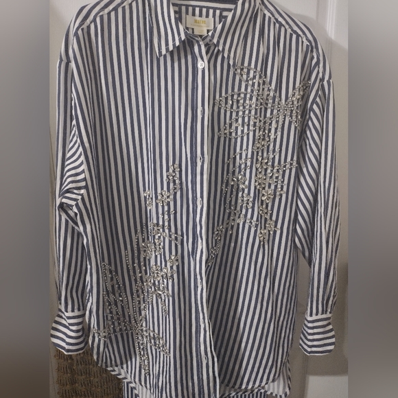 The Anthropologie Bennet Buttondown Shirt by Maeve: Beaded & Sequined Edition - Picture 13 of 14